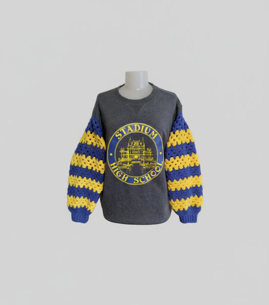 Crochet Sleeve Sweatshirt